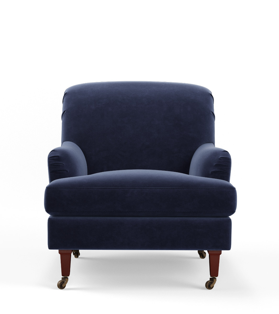 Coleridge Armchair with Velvet Fixed Cover - Sapphire | OKA US