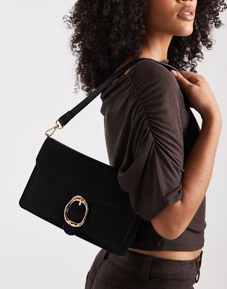 New Look buckle detail shoulder bag in black | ASOS (Global)