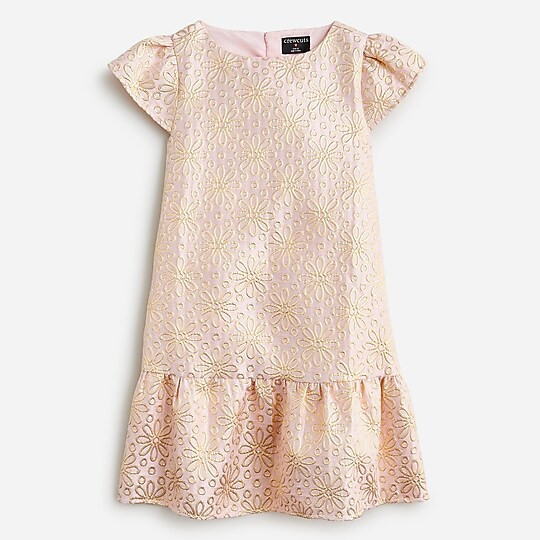 Girls' drop-waist jacquard dress | J. Crew US