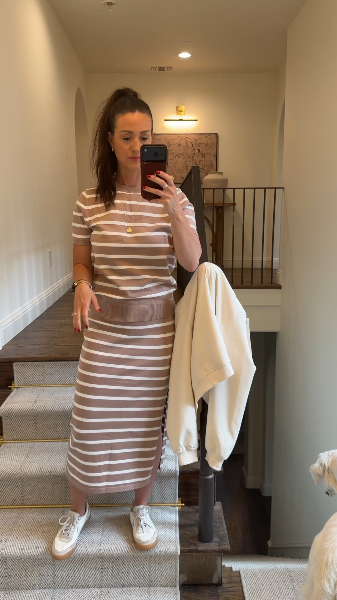 The best set! I have this in the longlseeve version and wear it lol the time, so I got it in short sleeve for warmer weather. The material is so comfortable, I can wear ital day, it would be a great travel outfit too. Wearing a small. 

#LTKootd #LTKOver40 #LTKSeasonal