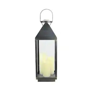 24" Gold Brushed Black Candle Lantern with 3 Flameless LED Candles | Michaels | Michaels Stores