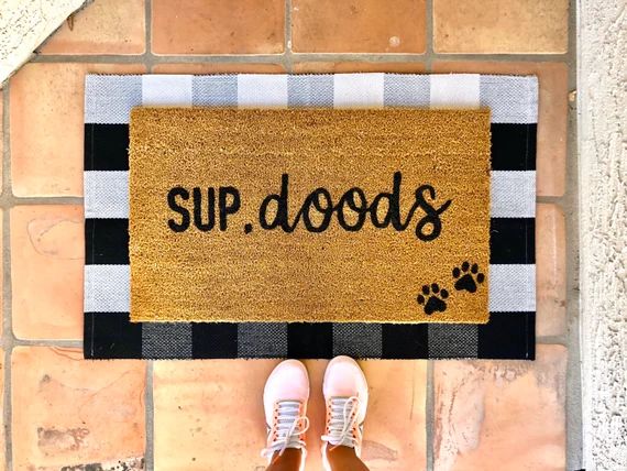 Sup doods, funny doormat, pet doormat, customizable pet doormat | Etsy (US)