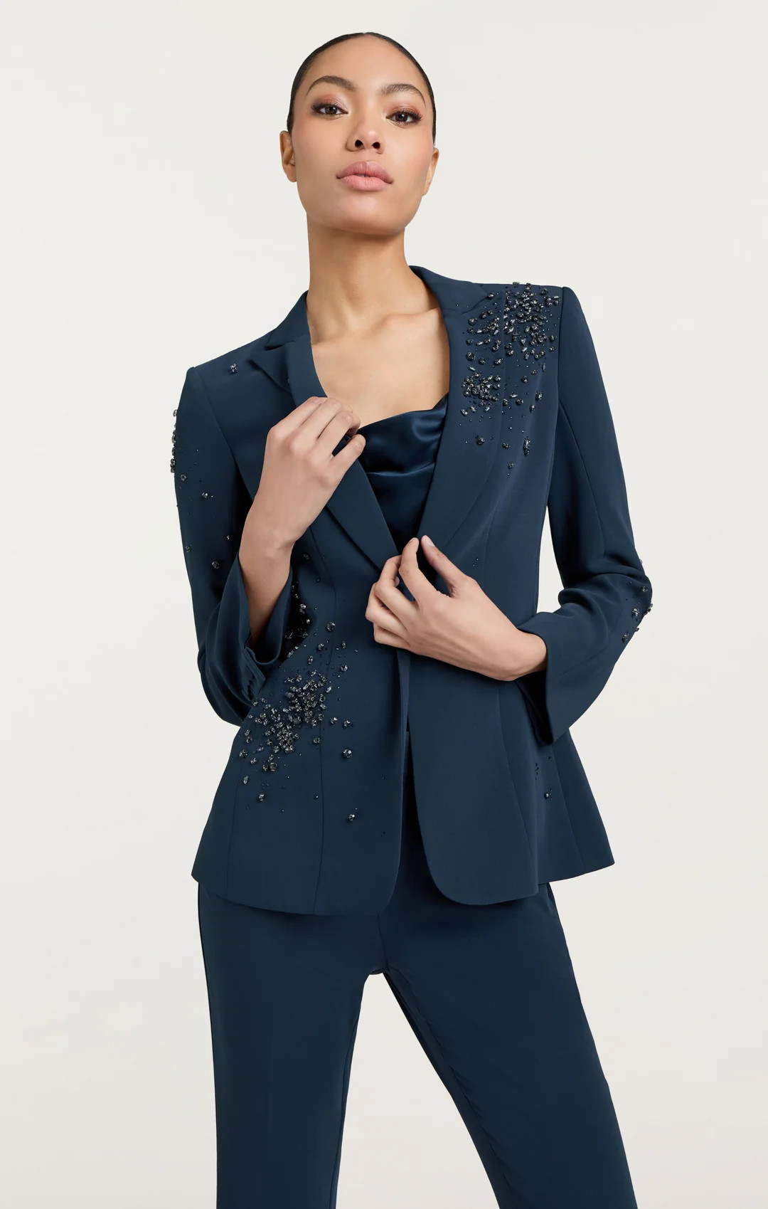 Rhinestone Crackle Embellished Cheyenne Blazer | Cinq à Sept