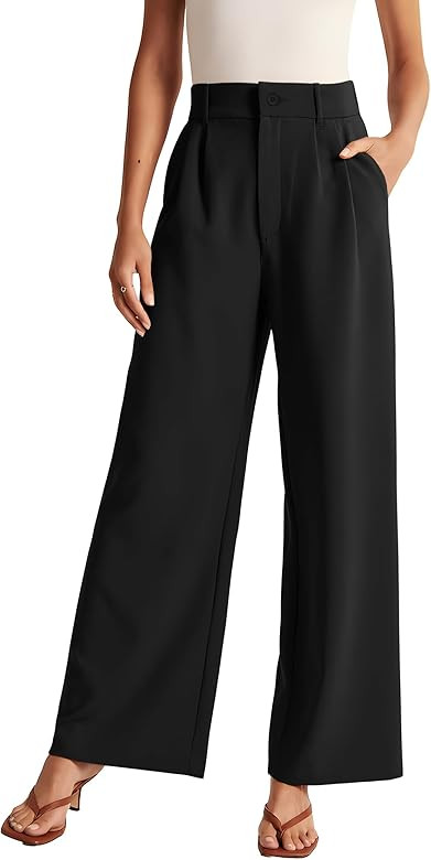 Womens Wide Leg Pants High Waisted Business Casual Summer Dress Pants Palazzo Long Work Trousers ... | Amazon (US)