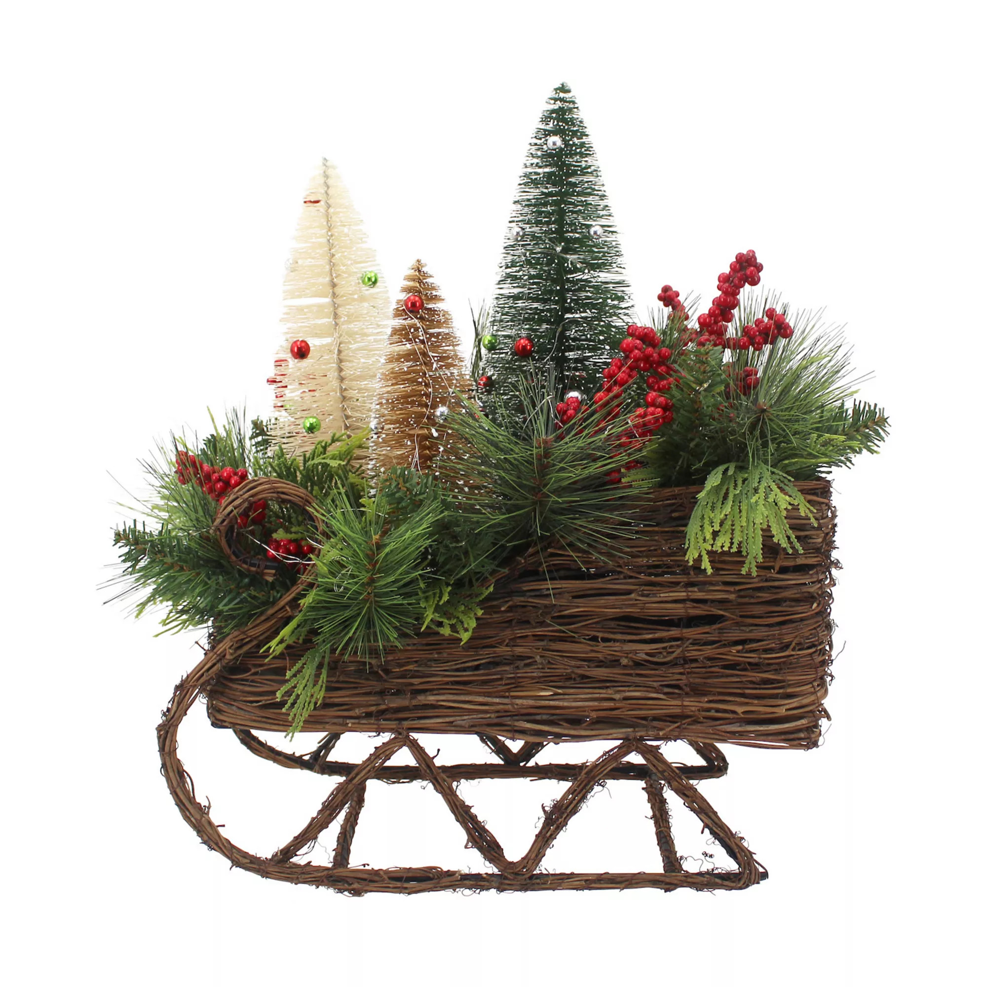 St. Nicholas Square® Wicker Sled Botanical Sitabout Arrangement | Kohl's