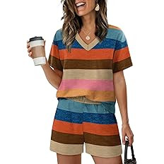 XIEERDUO Lounge Sets for Women Shorts Lightweight Summer Pajamas Set Sleepwear 2 Piece Sets Airpo... | Amazon (US)
