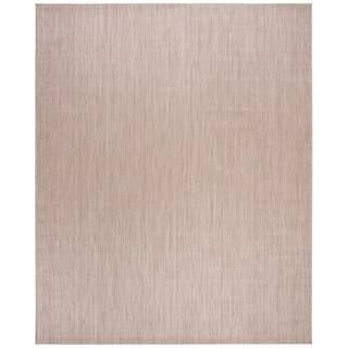 SAFAVIEH Beach House Beige 8 ft. x 10 ft. Striped Indoor/Outdoor Area Rug BHS218B-8 | The Home Depot
