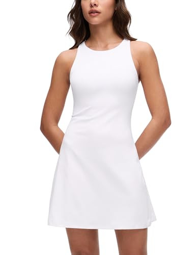 Amazon.com: CRZ YOGA Butterluxe Racerback Mini Dress for Women - A Line Crewneck Casual Travel Ou... | Amazon (US)