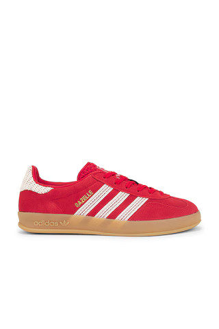 adidas Originals Gazelle Indoor in Better Scarlet, Wonder White, & Gum 3 from Revolve.com | Revolve Clothing (Global)