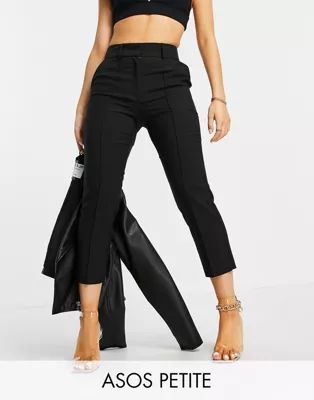 ASOS DESIGN Petite tailored smart mix & match cigarette suit trousers in black | ASOS (Global)