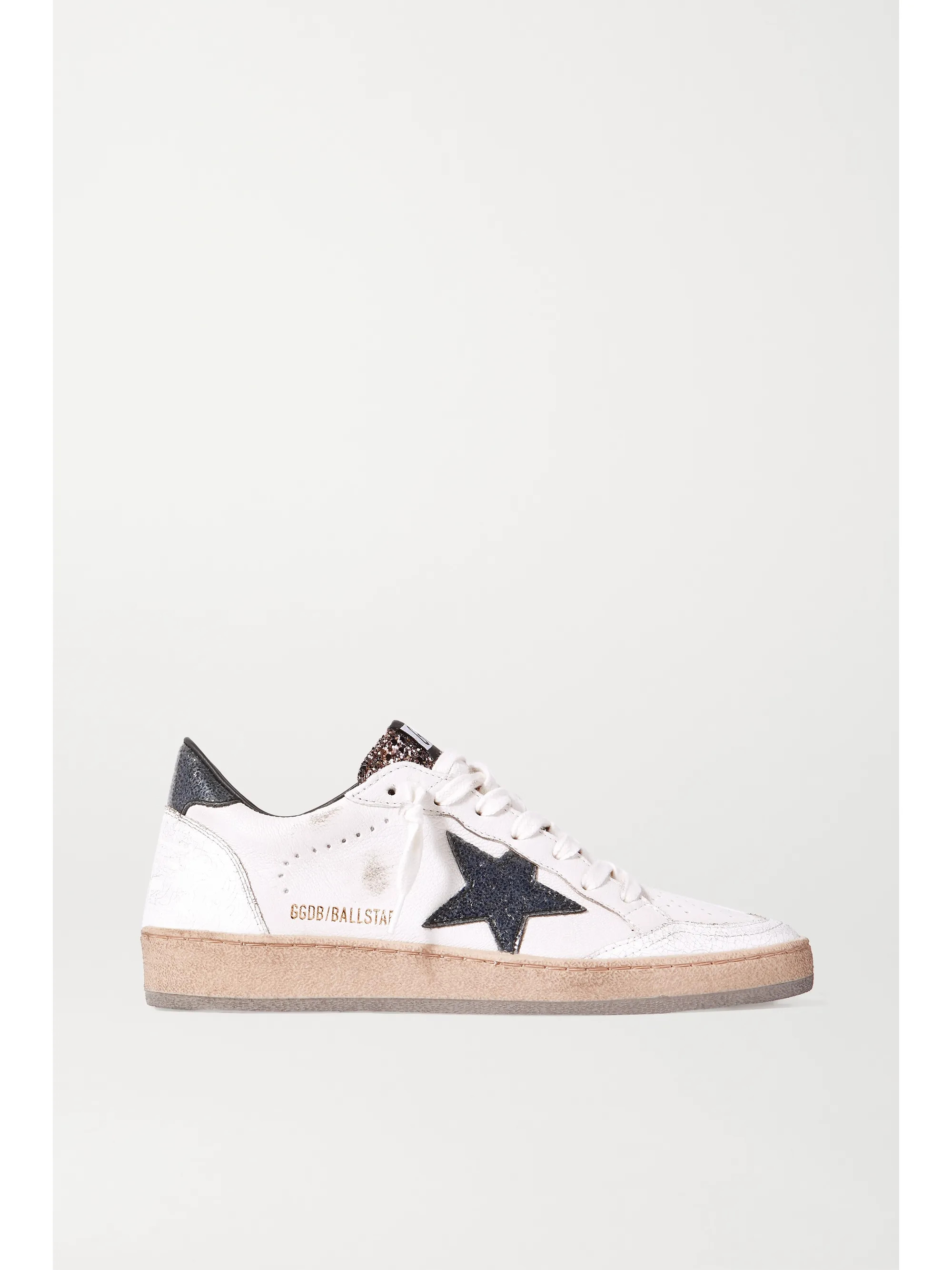 Ball Star glittered distressed leather sneakers | NET-A-PORTER (US)