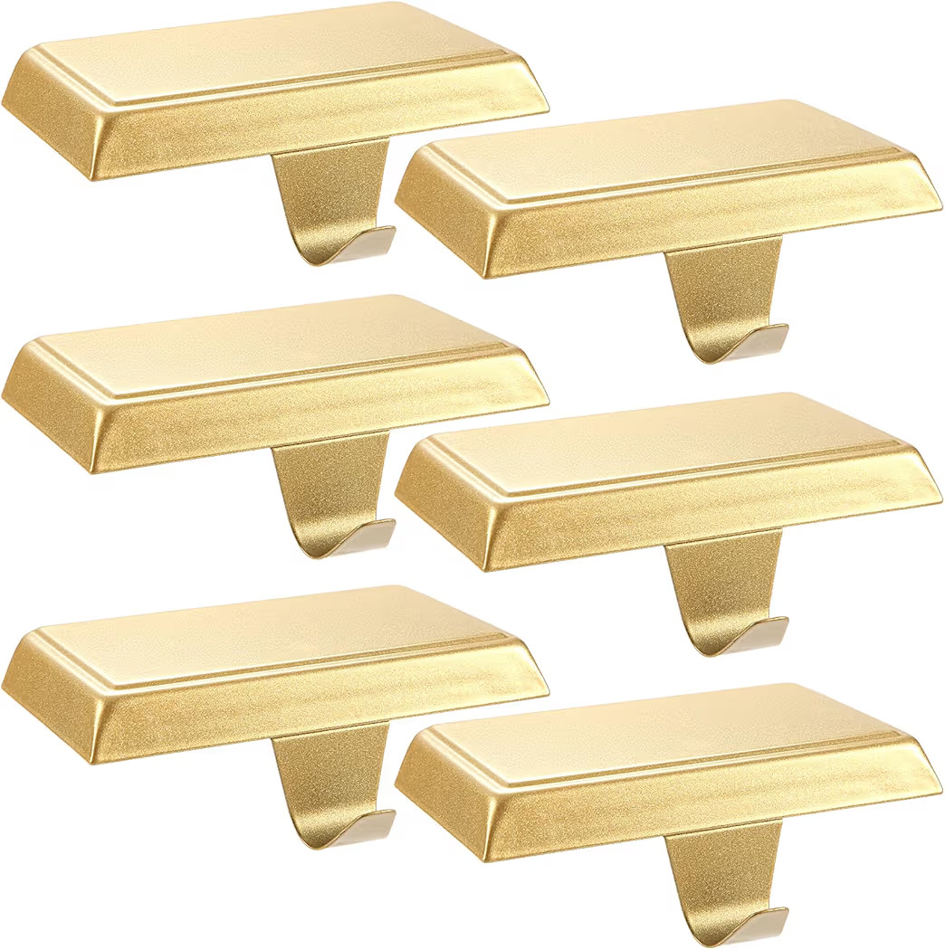 Sunshane Christmas Stocking Holders Mantel Stocking Hanger Hooks Fireplace Mantle Metal Hang Base... | Amazon (US)