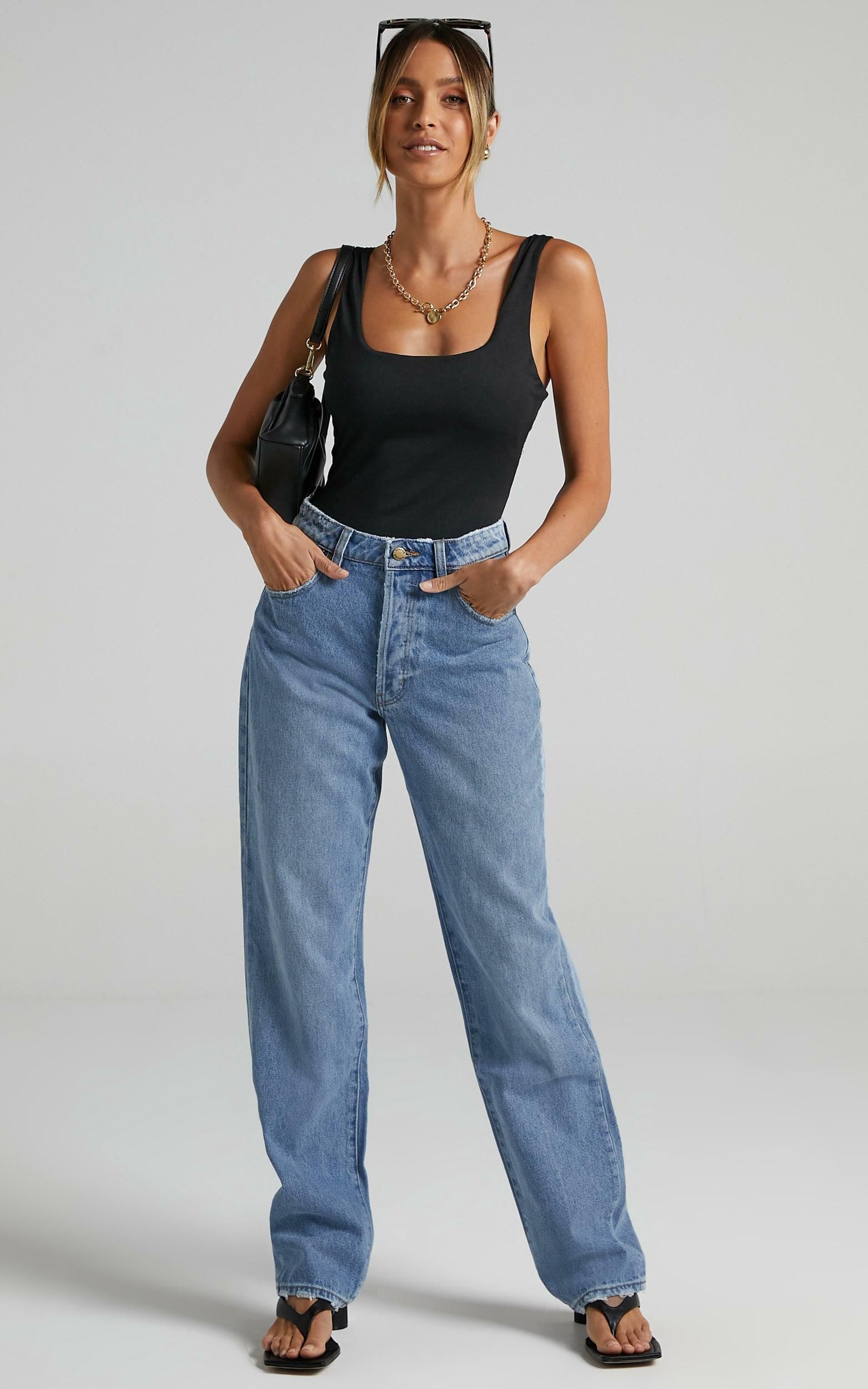 Rolla's - Classic Straight Jean in 90s Blue | Showpo | Showpo - deactived