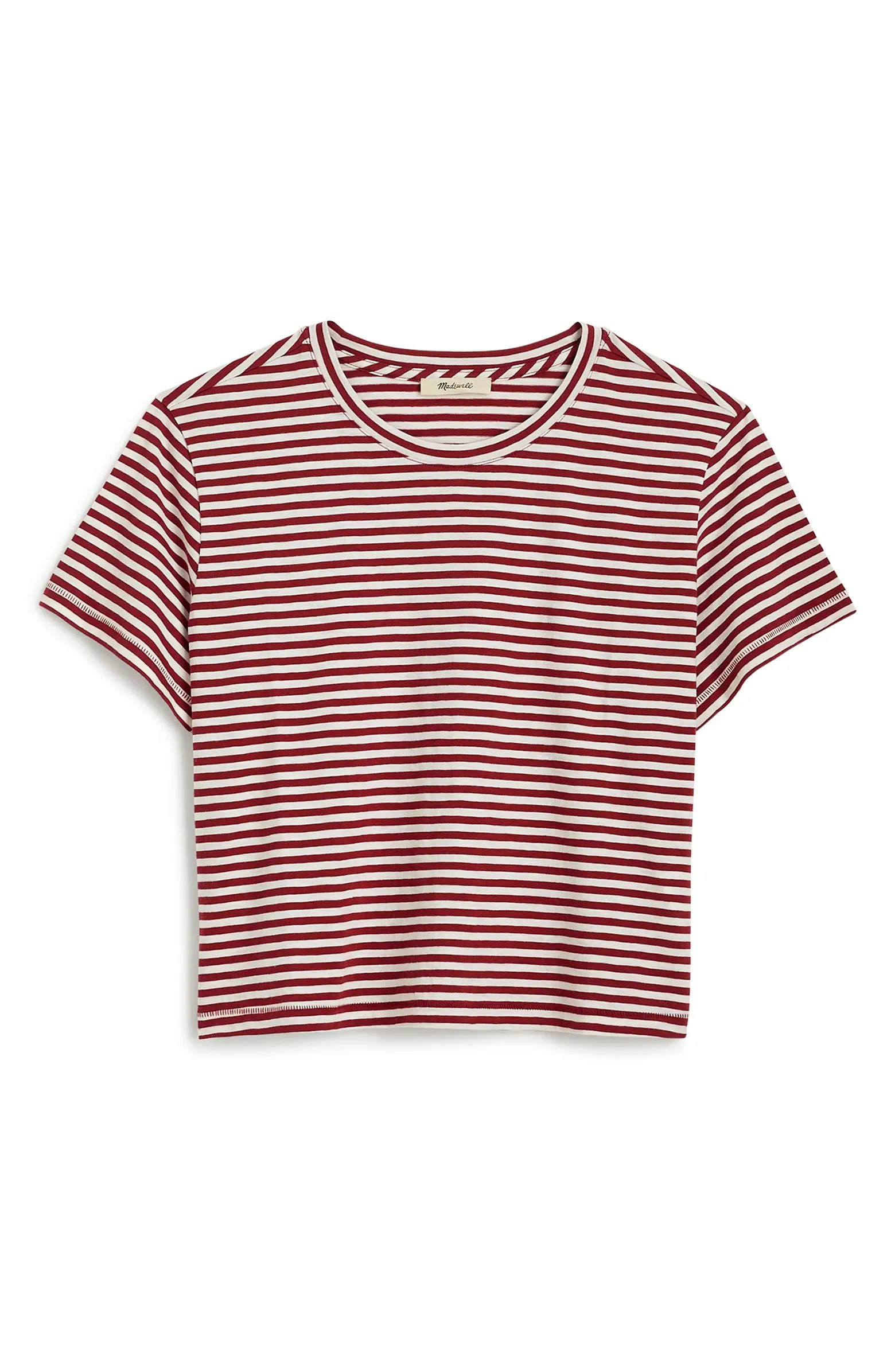 Stripe Boxy Crop Slub T-Shirt | Nordstrom