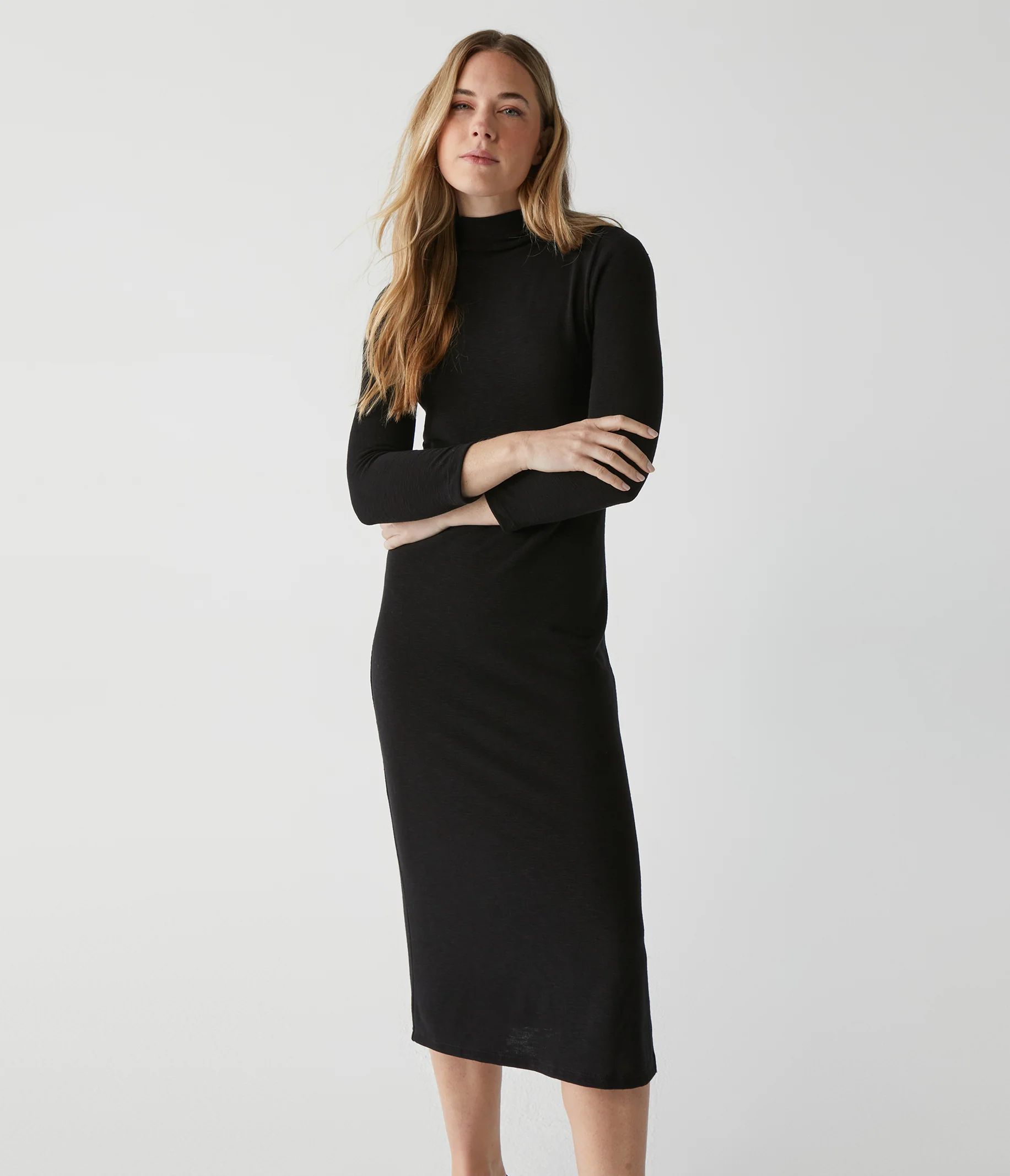 Variant options: Justine Mock Neck Midi Dress | MichaelStars.com