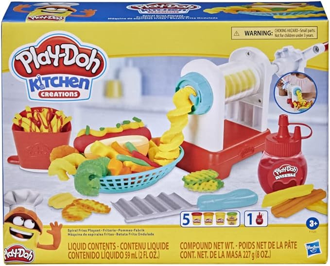 Amazon.com: Play-Doh Kitchen Creations Spiral Fries Playset for Kids 3 Years and Up with Toy Fren... | Amazon (US)