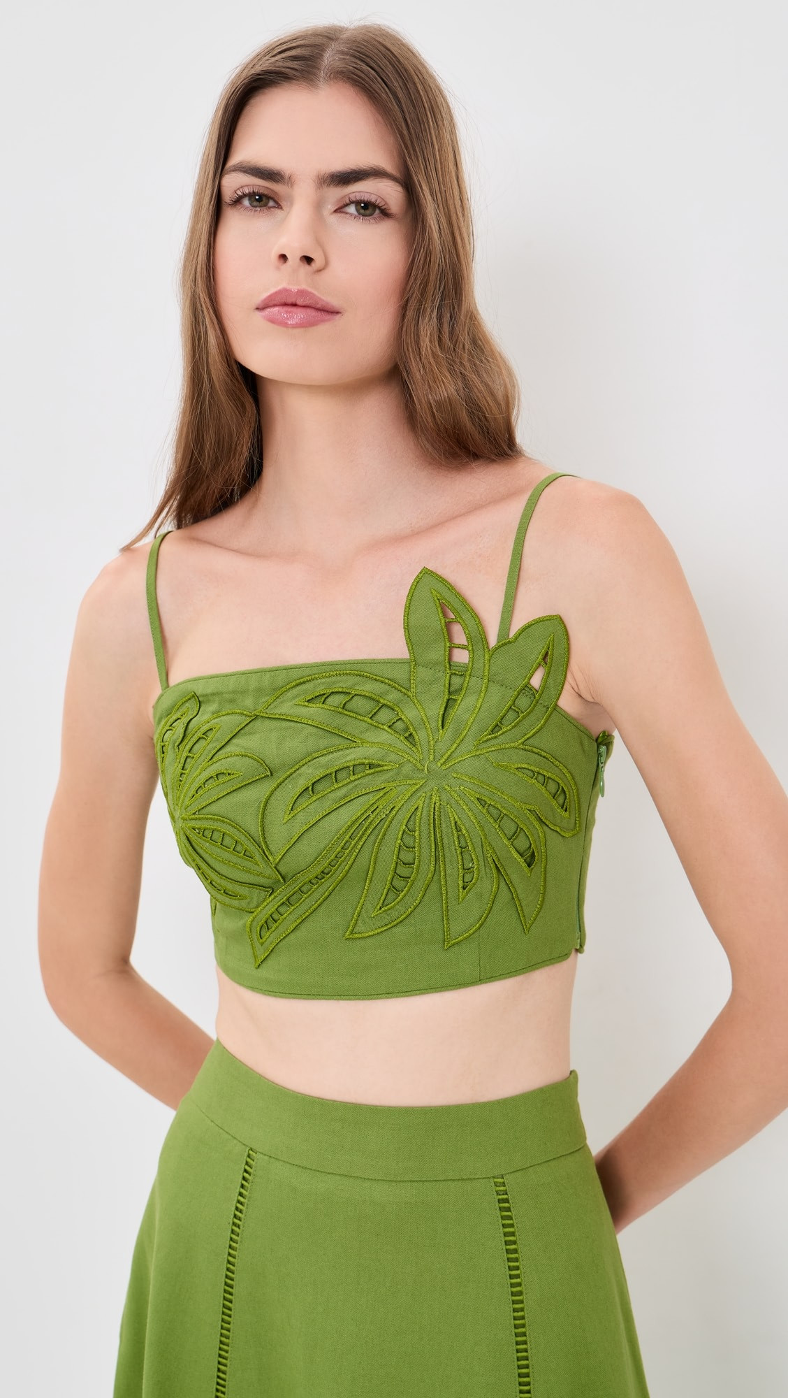 English Factory Palm Tree Embroidered Linen Top | Shopbop | Shopbop