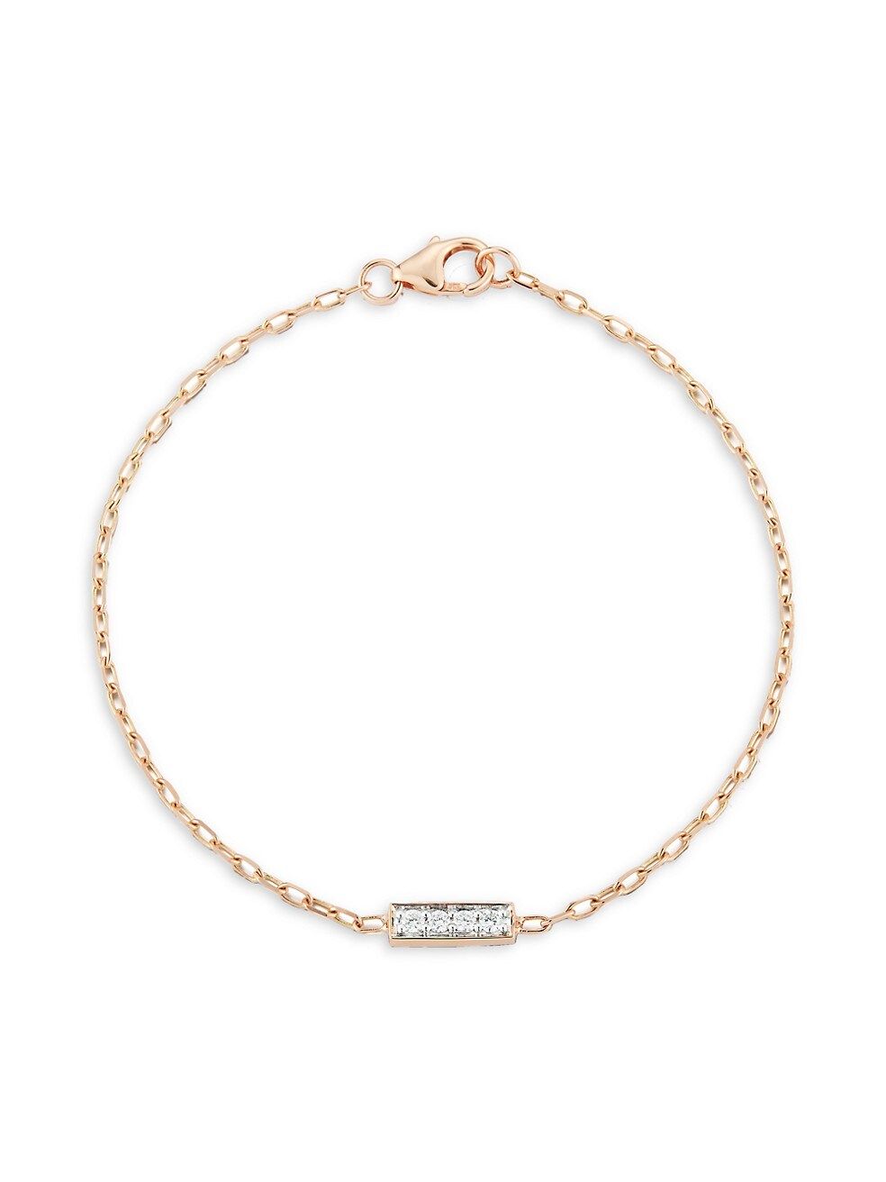 Grant 18K Rose Gold & Diamond Bar Bracelet | Saks Fifth Avenue