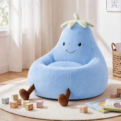Cartoon Eggplant Bean Bag Chair, Kids Room Eggplant Sofa With Washable Sofa Cover Or Reading, Lounging And Watching TV | Wayfair North America