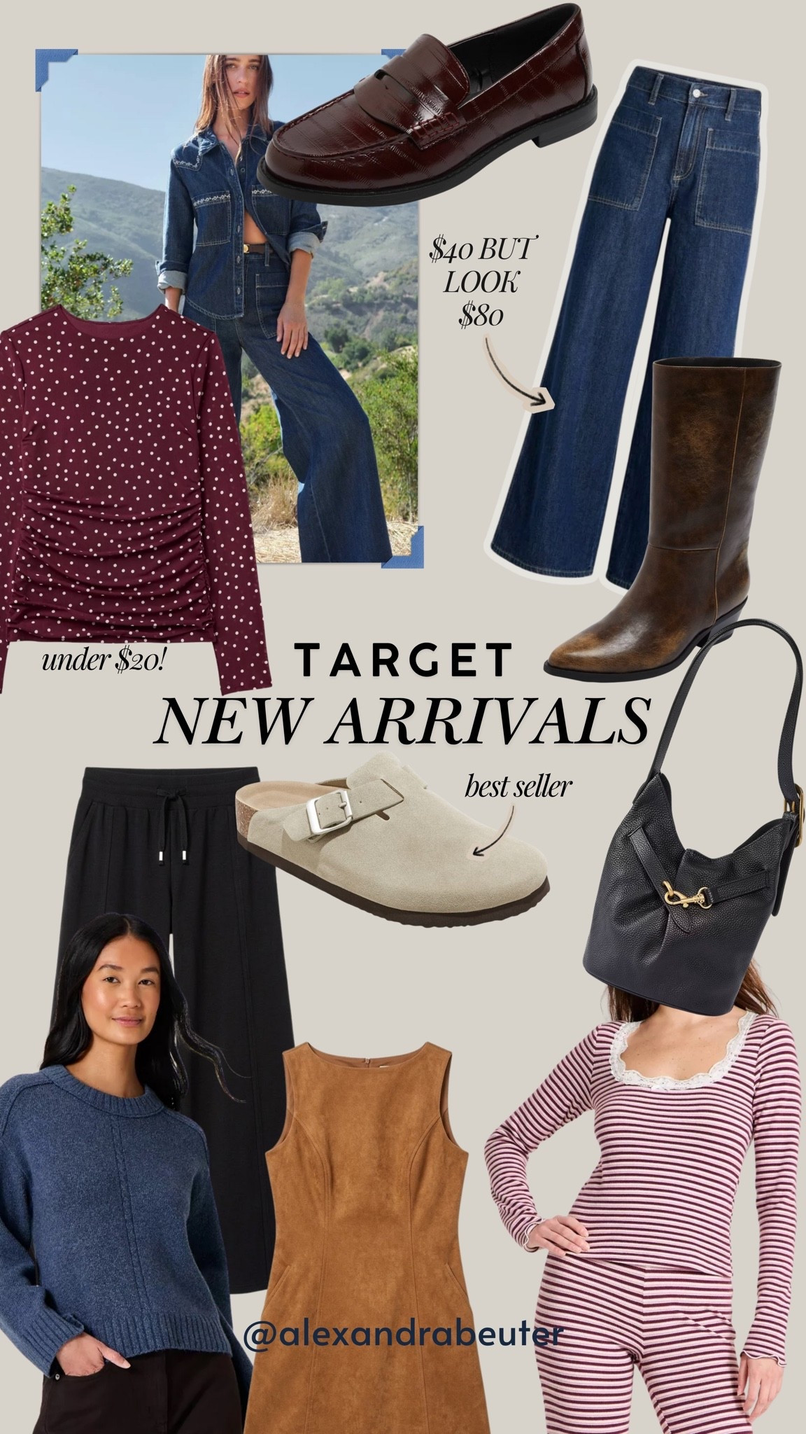 New arrivals at target for fall outfit ideas. These jeans look SO GOOD and high end but are only $40. Boots that give Frye vibes, Birkenstocks for less, and a Free People vibes sleep set. Fall outfits // what to wear // fall outfit ideas.

#LTKSeasonal #LTKootd #LTKSaleAlert