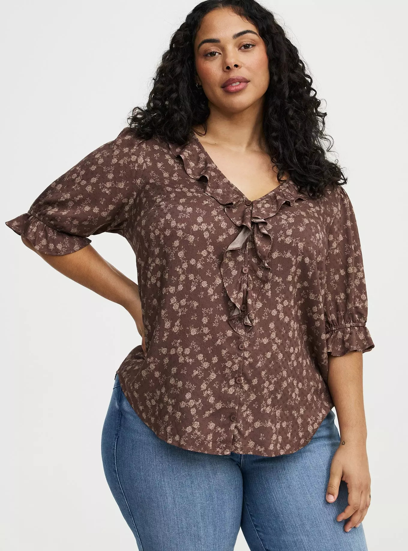 Ruffle Trim Blouse | Torrid (US & Canada)
