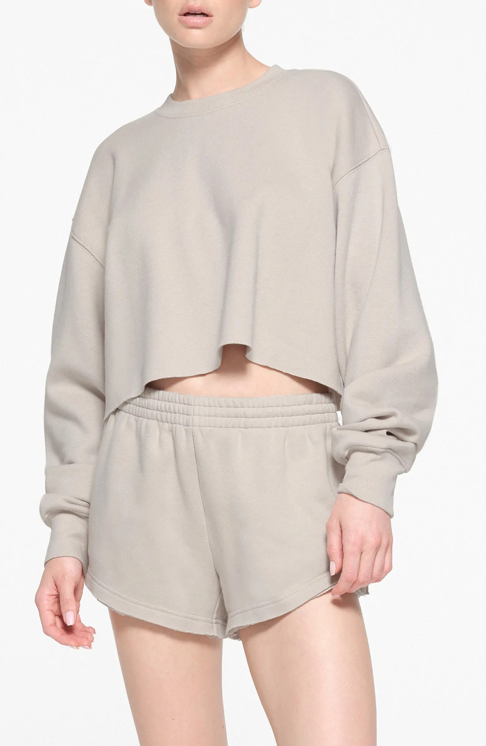 SKIMS Fleece Crop Sweatshirt | Nordstrom | Nordstrom
