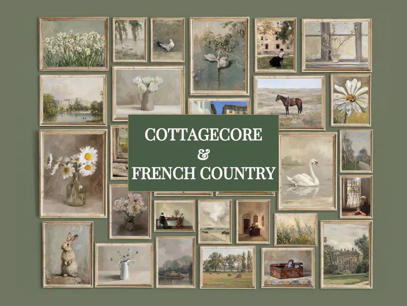 700+ Vintage Print Bundle, Antique Wall Art Set, Rustic Gallery Set, French Country Decor, Cottag... | Etsy (Global)