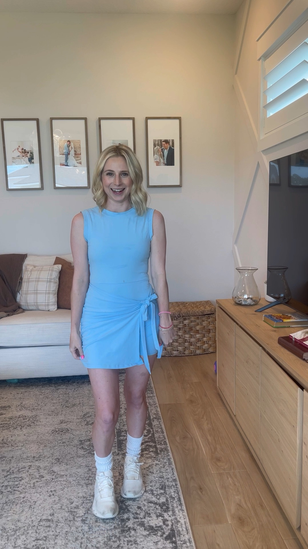 Active romper from Amazon comes in a bunch of colors and I’m wearing a small. Also linking my on clouds and favorite slouchy socks. Media console is one of the first things we bought for our new house! 

#LTKActive #LTKFitness #LTKHome