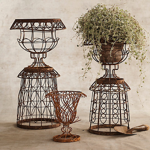 Aged Iron Wire Tulip Urn | Terrain