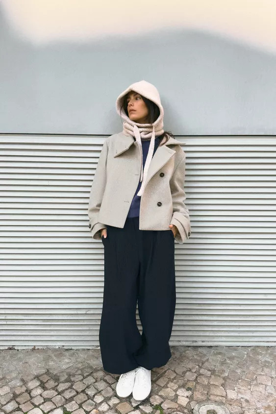 RIBBED KNIT HOOD | Zara US