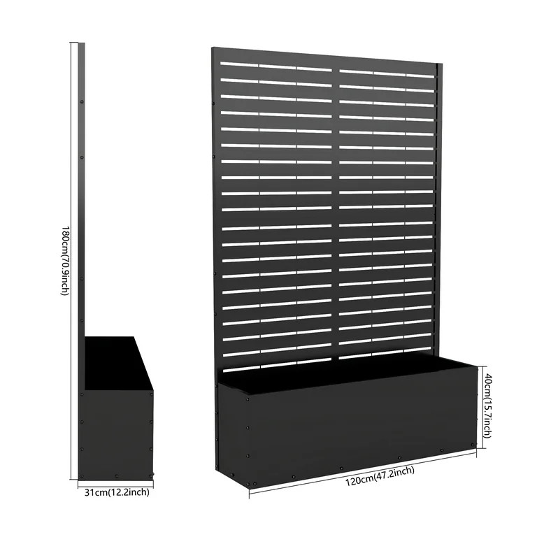 FOOWIN 71" H Metal Planter with Trellis Set of 2, Outdoor Raised Garden Bed for Climbing Plants, ... | Walmart (US)