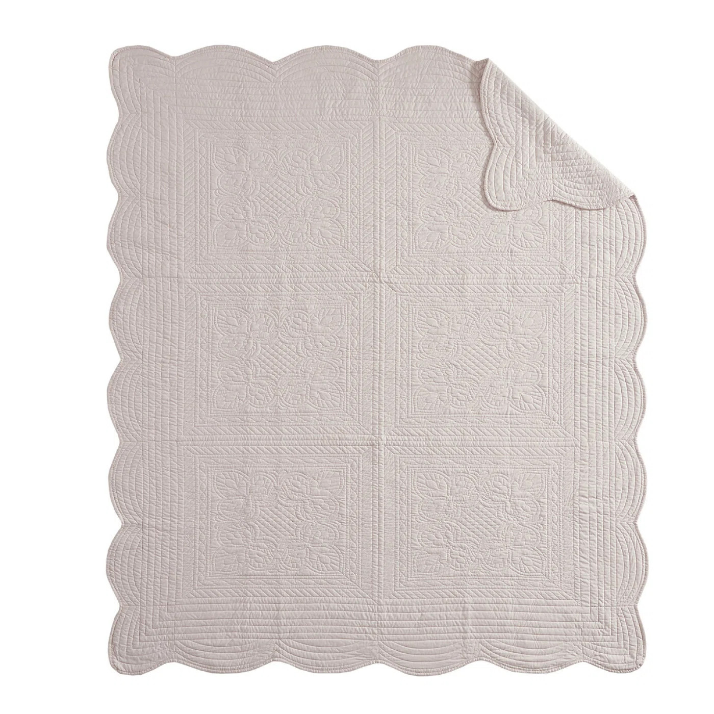W-Runyong Oversized Quilted Throw With Scalloped Edges | Wayfair | Wayfair North America