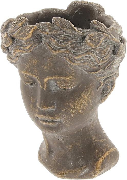 Greek/Roman Style Female Statue Head Cement Planter - Unique Planter Pot for Indoor Outdoor Home ... | Amazon (US)