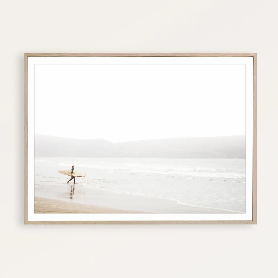 Minimalist Beach Print Neutral Boho Print Surf Poster Surfboard Wall Art Minimal Print Coastal De... | Etsy (US)