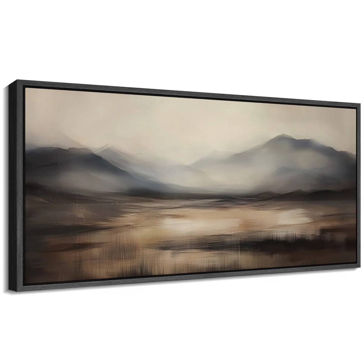 IDEA4WALL Neutral Brown Artwork, Abstract Mountain Landscape Wall Pictures, Giclee Canvas Digital... | Wayfair North America