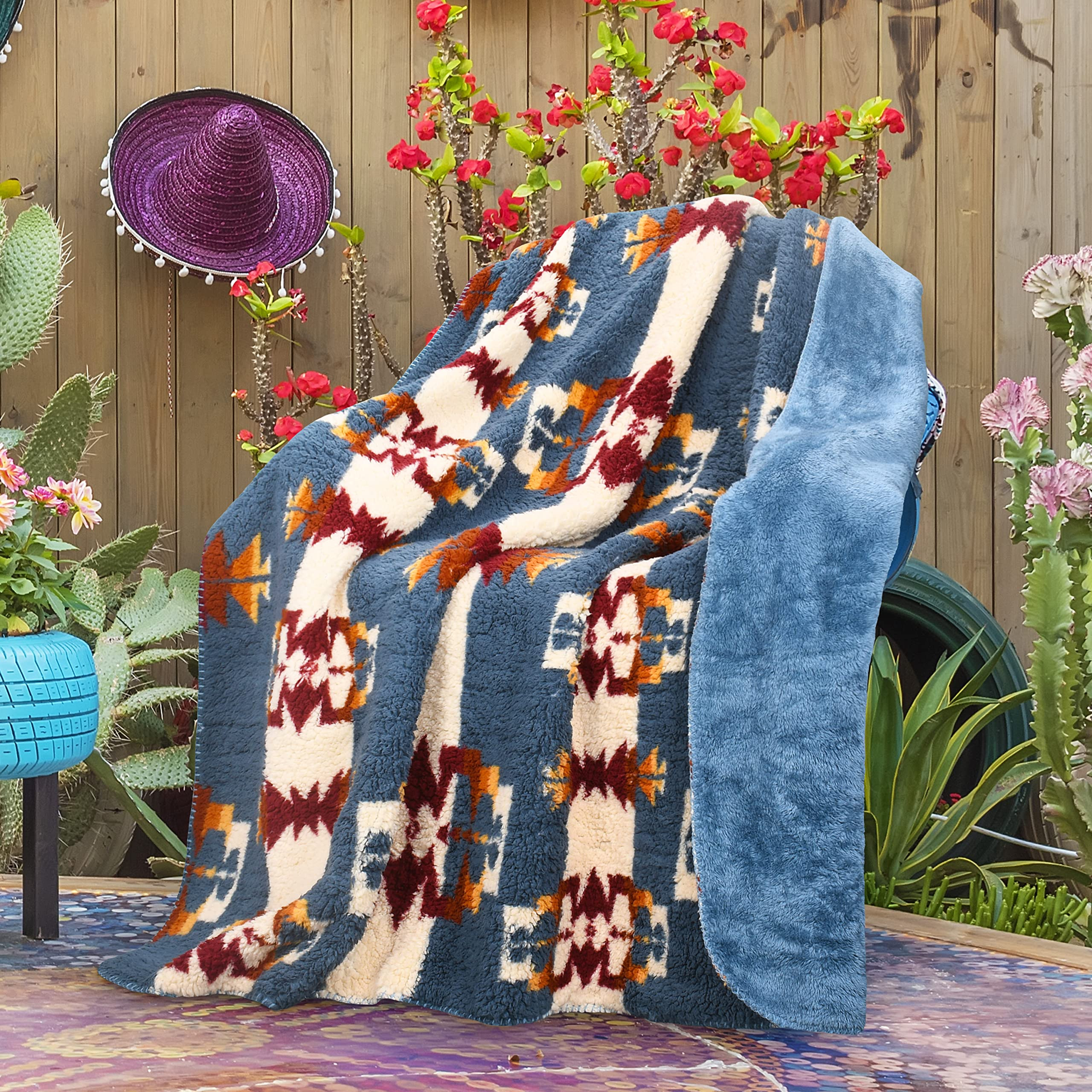 Catalonia Southwest Throw Blanket, Aztec Blanket for Couch or Room Decor, Reversible Comfy Fluffy... | Amazon (US)