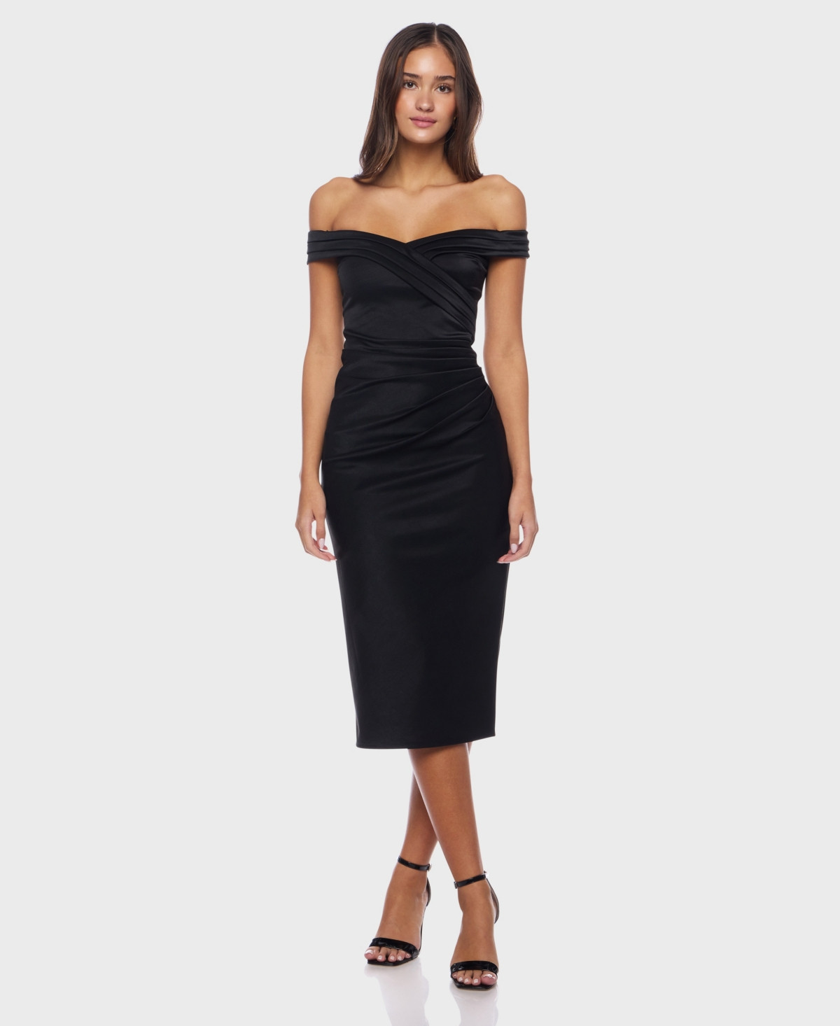 Alex & Sophia Juniors' Off Shoulder Dress - Black | Macy's