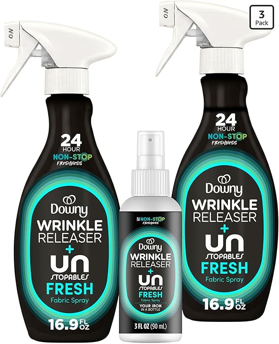 Downy Wrinkle Releaser Spray, Travel Size Spray + 16.9 Fl Oz Pack of 2, All In One Formula, Remov... | Amazon (US)