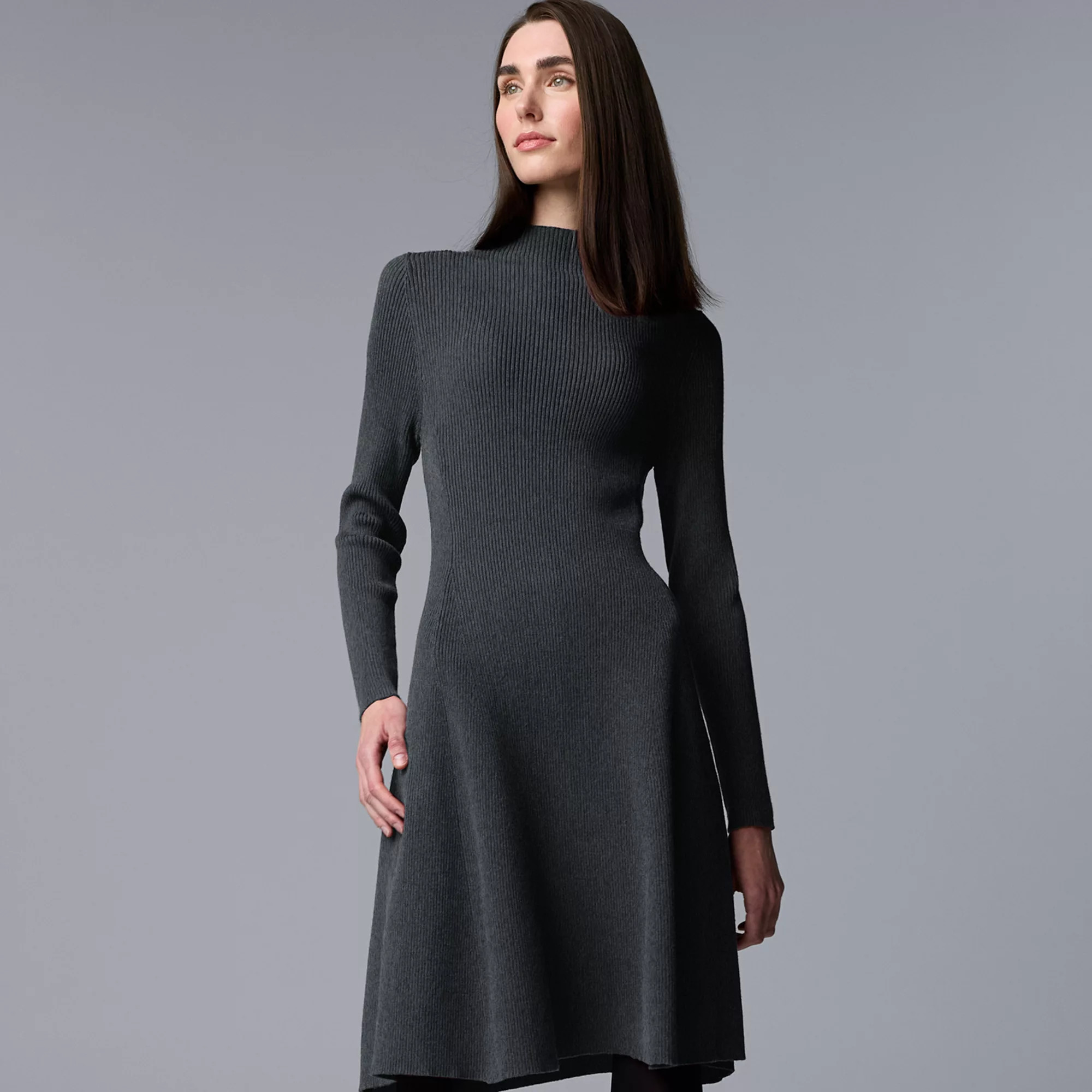 Women's Simply Vera Vera Wang Crew Neck Long Sleeve Knitted Dress | Kohl's