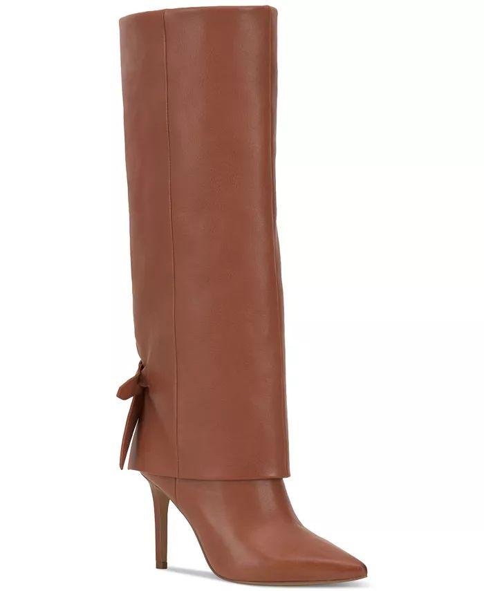 Women's Kammitie Fold-Over Knee-High Stiletto Dress Boots | Macy's