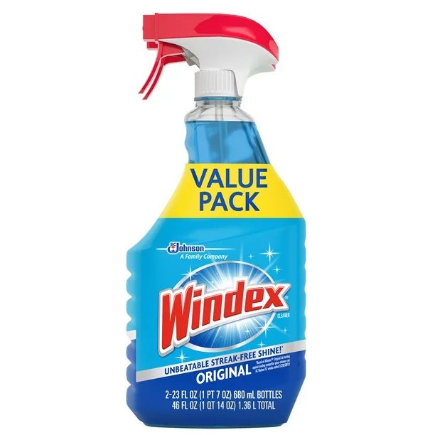 Windex Glass Cleaner, Original Blue, Spray Bottle, 23 fl oz (Pack of 2) - Walmart.com | Walmart (US)