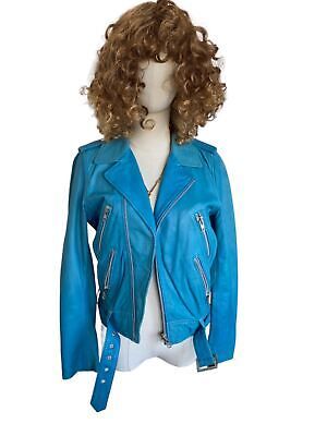 MAJE Lambskin Leather Motorcycle Jacket | Sz 38, Blue $1,400 RRP | eBay AU