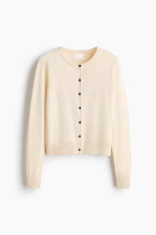 H & M - Fine-knit cardigan - Beige | H&M (UK, MY, IN, SG, PH, TW, HK)