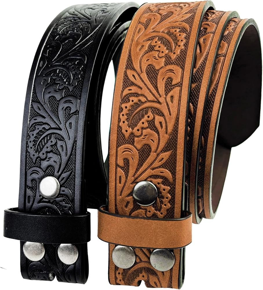 TOPACC 2 Pack Western Belts for Men Women Without Buckle Cowgirl Cowboy Belt Strap 1.5" | Amazon (US)