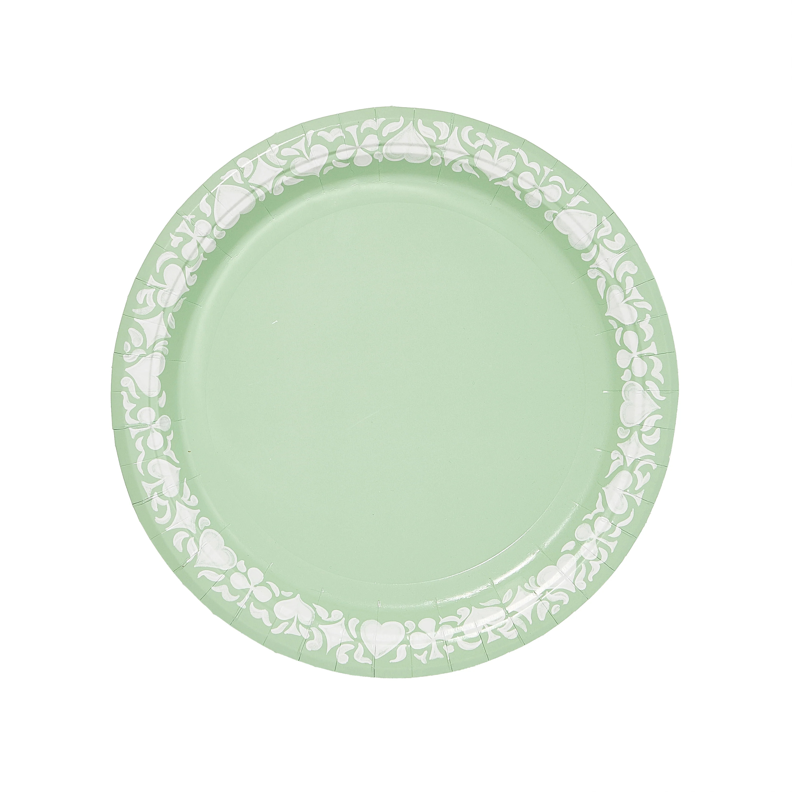 Queen of Hearts Dinner Mint Jasperware Paper Plate - 8 pack | Pavilion Paper