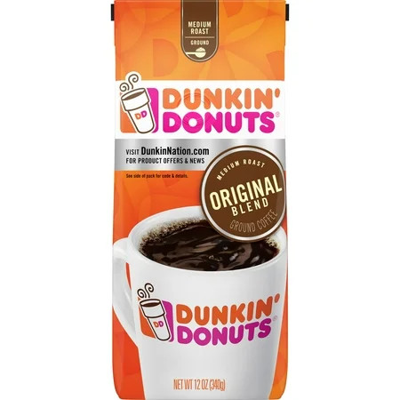 Dunkin' Donuts Original Blend Ground Coffee, Medium Roast, 12-Ounce | Walmart (US)