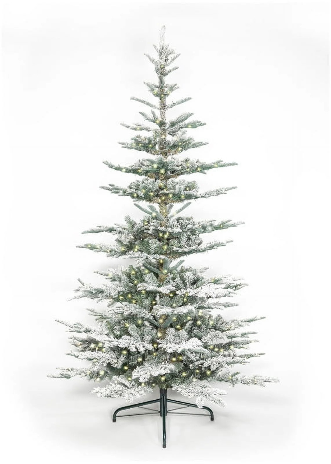 King Of Christmas 9ft Pre-Lit Snow Flocked Artificial Christmas Tree, King Noble Flock Xmas Tree ... | Walmart (US)