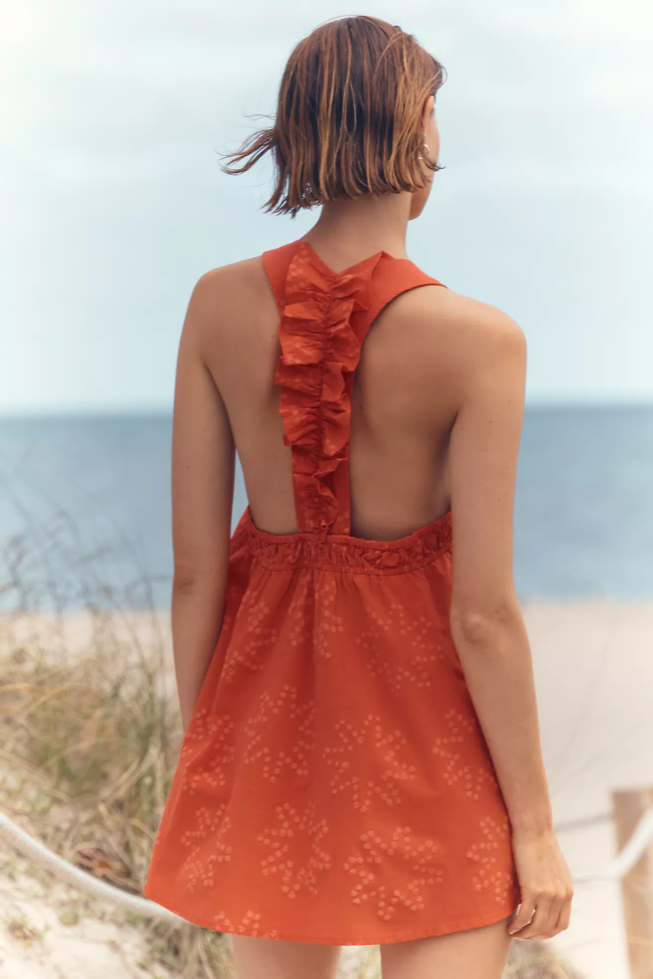 Celandine Ruffle-Back Apron Mini Dress | Anthropologie (US)