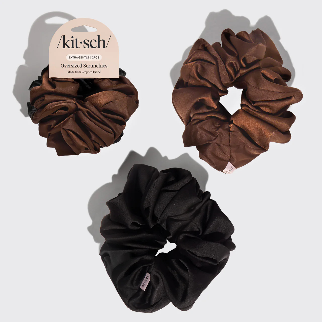 Black & Chocolate Oversized Scrunchies | Kitsch