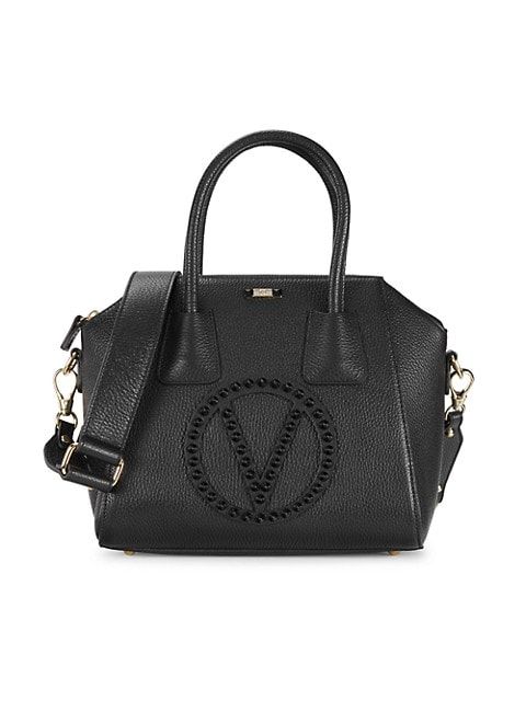 Valentino by Mario Valentino Studded Logo Leather Crossbody Bag on SALE | Saks OFF 5TH | Saks Fifth Avenue OFF 5TH